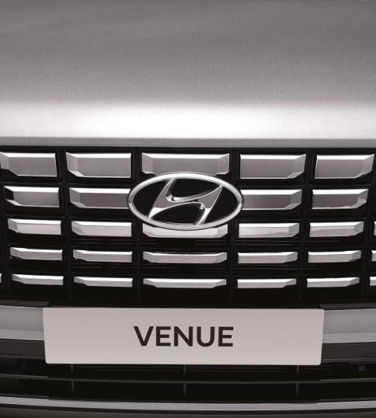 <h4>Dark Chrome Grille</h4>

<p>Venue's front grille features a new dark chrome finish that adds an upscale touch. </p>

<p> </p>
